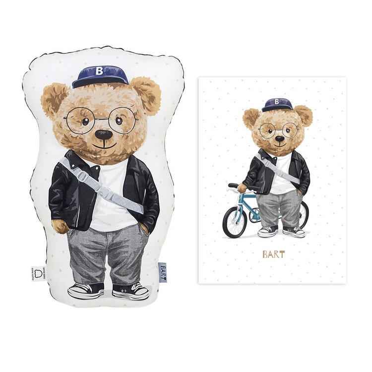 CEBA Polštářek na mazlení 50 cm + Dárek plakát 30 x 40 cm Fluffy Puffy Bart v balení Ceba