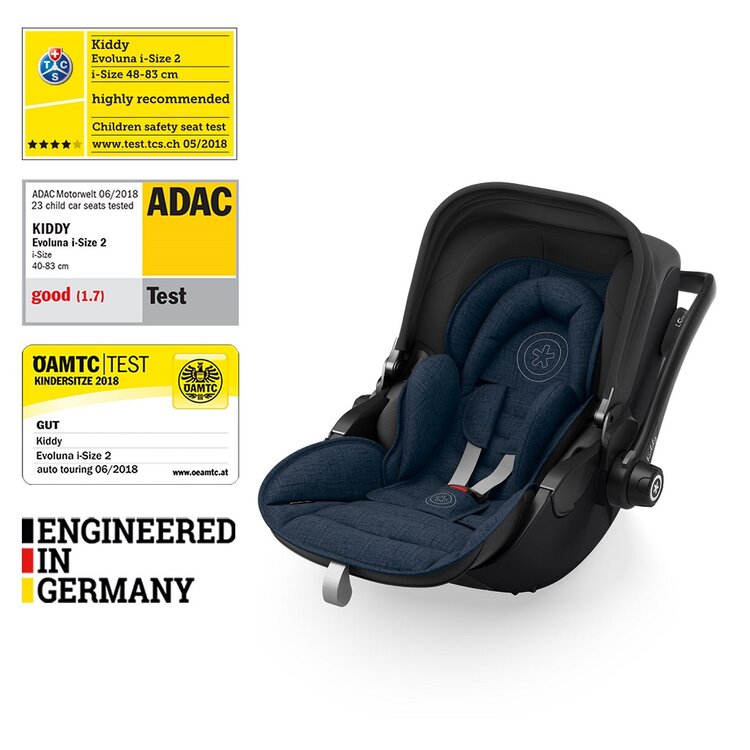 KIDDY Autosedačka Evoluna i-size 2 + Isofix základna 40-83 cm Indigo blue melange icy grey Kiddy