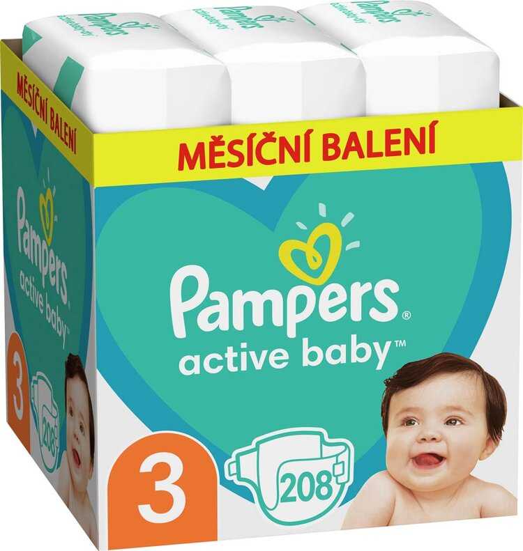 Pampers Active Baby-Dry 3 MIDI 5-9 kg 208 ks Pampers