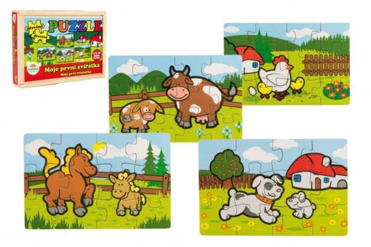 TEDDIES Puzzle dřevěné Moje první zvířátka 48 ks Teddies