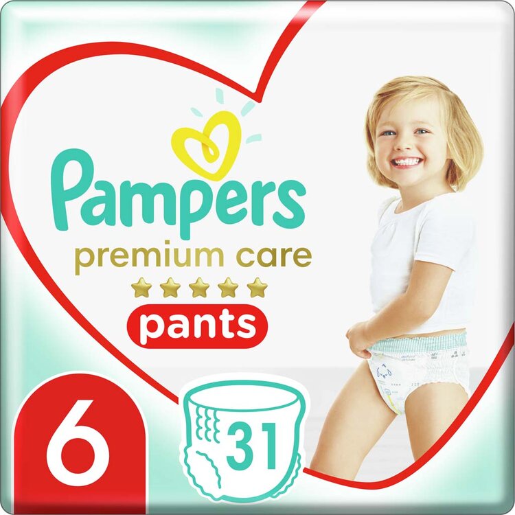 Pampers Premium Care Pants 6 EXTRA LARGE 15+ kg 31 ks Pampers