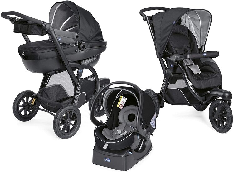 CHICCO Kočárek trojkombinace Trio Activ3 Jet Black Chicco