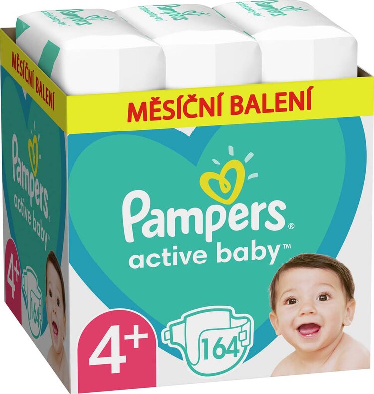 Pampers Active Baby 4+ 10-15 kg 164 ks Pampers