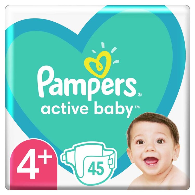 PAMPERS Active Baby Pleny jednorázové 4+ (10-15 kg) 45 ks Pampers