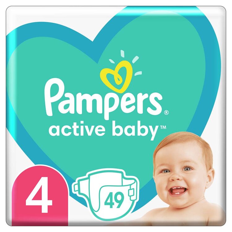 PAMPERS Active Baby Pleny jednorázové 4 (9-14 kg) 49 ks Pampers