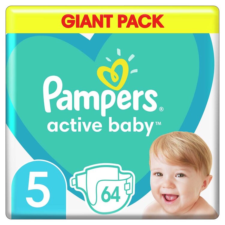 PAMPERS Active Baby Pleny jednorázové 5 (11-16 kg) 64 ks Pampers