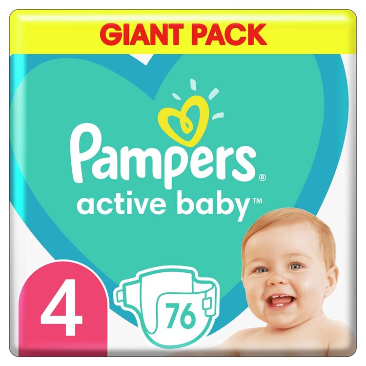 PAMPERS Active Baby Pleny jednorázové 4 (9-14 kg) 76 ks Pampers