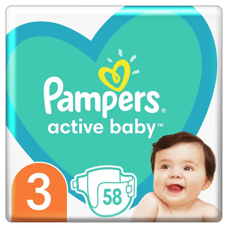 PAMPERS Active Baby Pleny jednorázové 3 (6-10 kg) 58 ks Pampers
