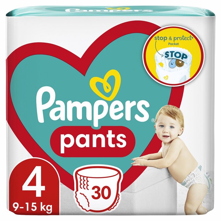 PAMPERS Pants Kalhotky plenkové jednorázové 4 (9-15 kg) 30 ks Pampers