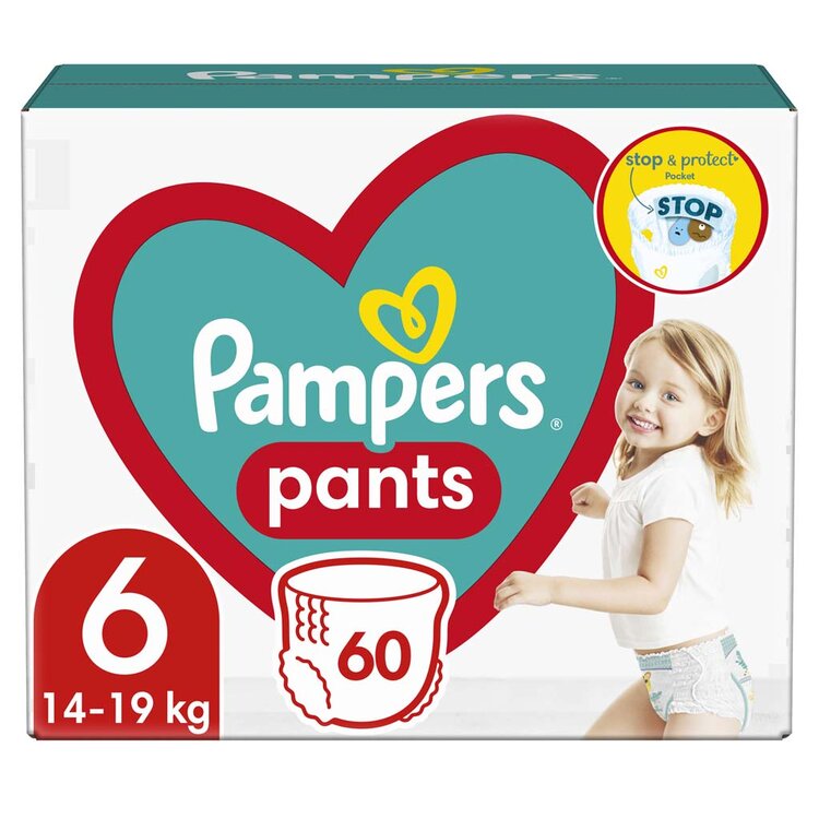 PAMPERS Pants Kalhotky plenkové jednorázové 6 15+ kg+ 60 ks - GIANT+ PACK Pampers