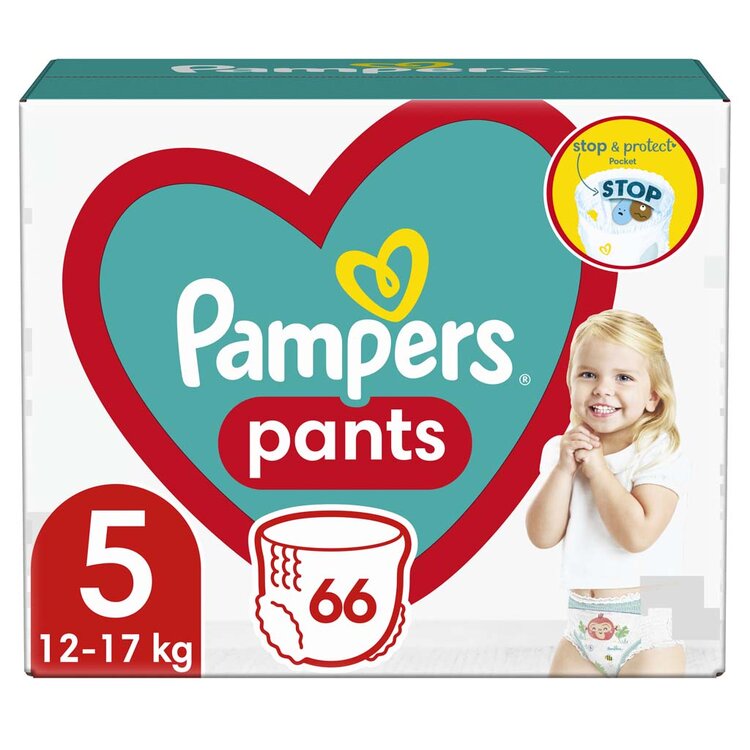 PAMPERS Pants Kalhotky plenkové jednorázové 5 (12-17 kg) 66 ks - GIANT+ PACK Pampers