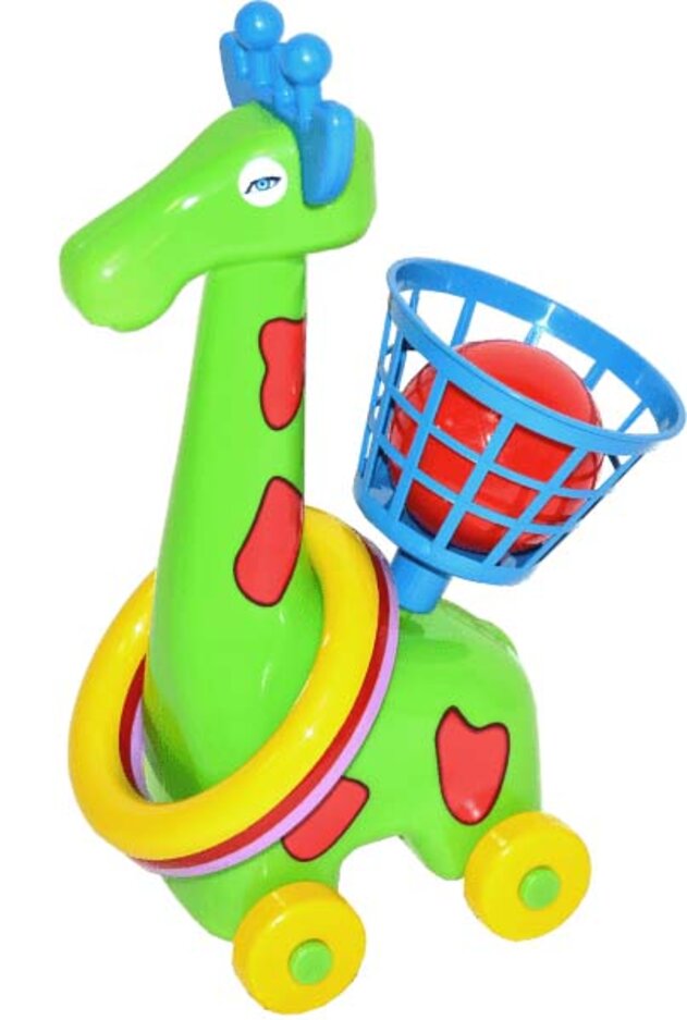 WIKY Žirafa s kroužky a košíkem Wiky