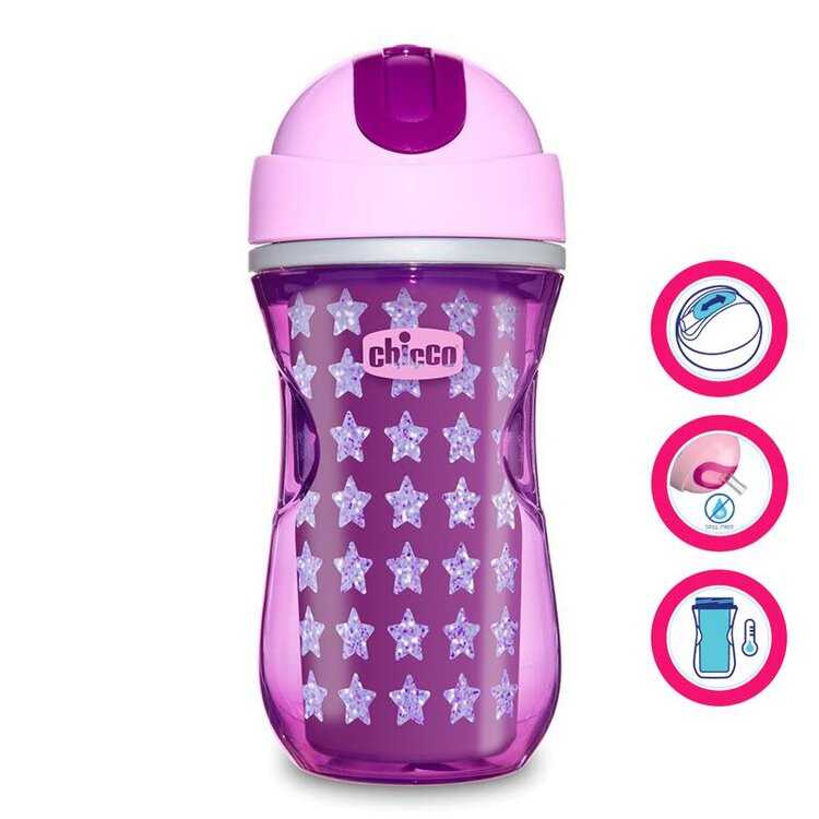 Chicco hrneček Sport termo s brčkem 266 ml růžový Chicco