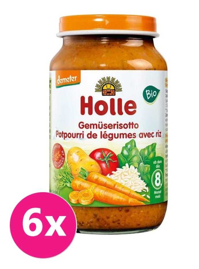 6x HOLLE Bio Zeleninové rizoto - zeleninový příkrm