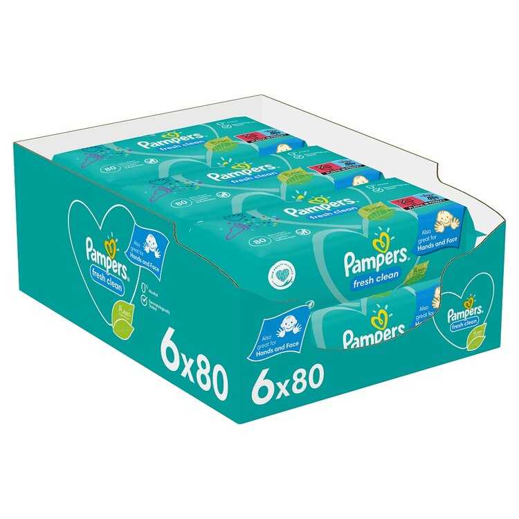 PAMPERS Fresh Clean vlhčené obrúsky 4 balenia = 320 ks Pampers