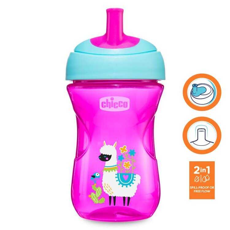 CHICCO Hrneček Advanced s brčkovým náustkem 266 ml růžový 12m+ Chicco