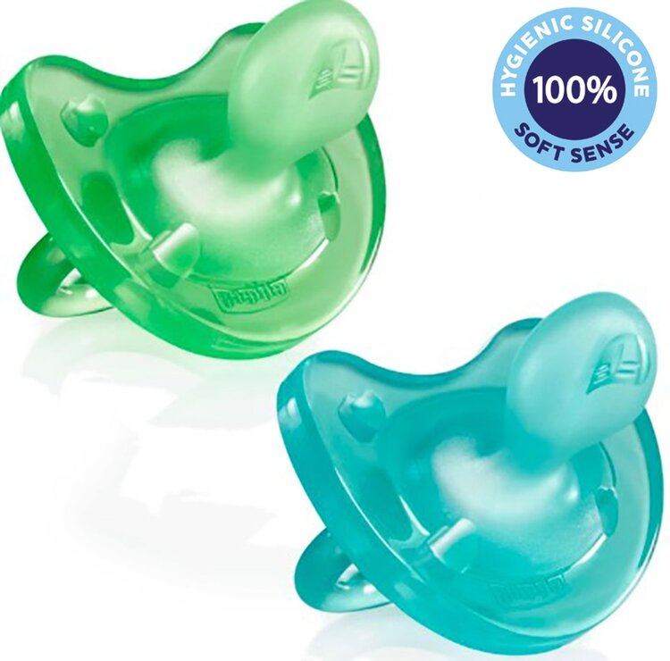 CHICCO Šidítko Physio Soft celosilikonové 16-36m chlapec 2 ks Chicco