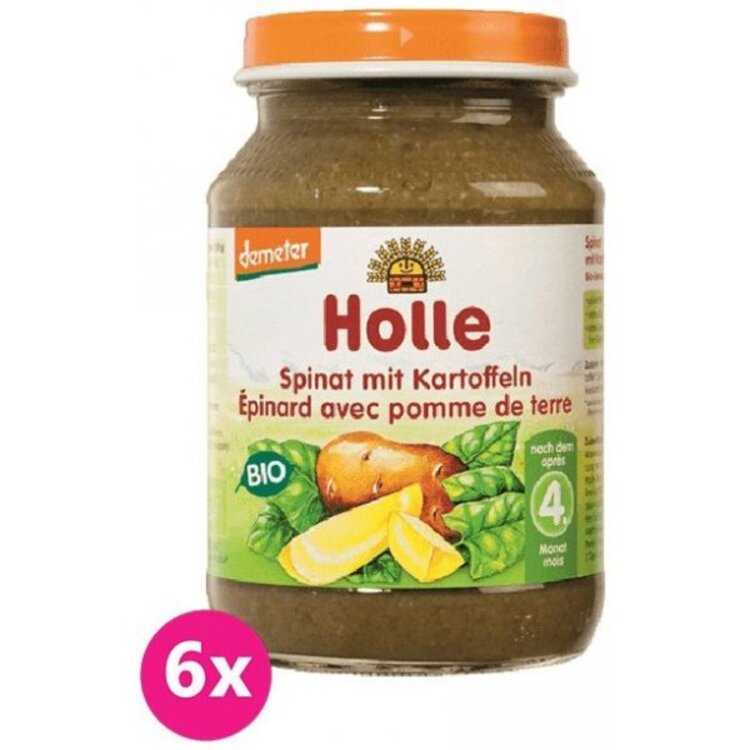 6x HOLLE Bio Špenát s bramborem - zeleninový příkrm