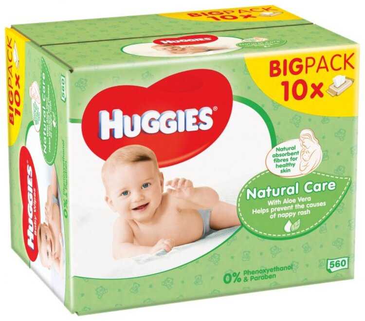 10x HUGGIES Single Natural Care 56 ks - vlhčené ubrousky Huggies