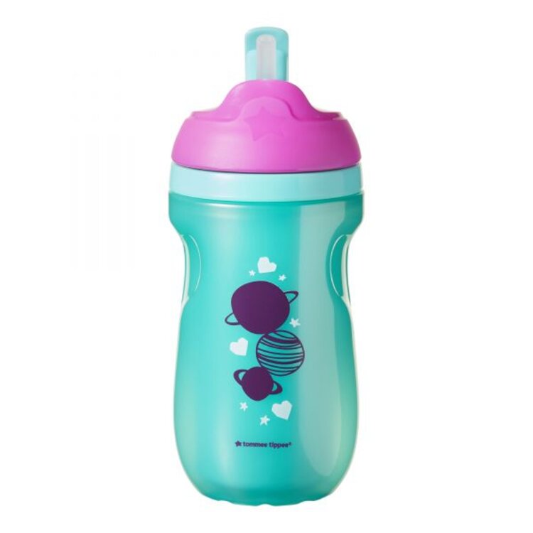 TOMMEE TIPPEE Netekoucí termohrnek s brčkem Explora 260 ml 12 m+ tyrkysová Tommee Tippee