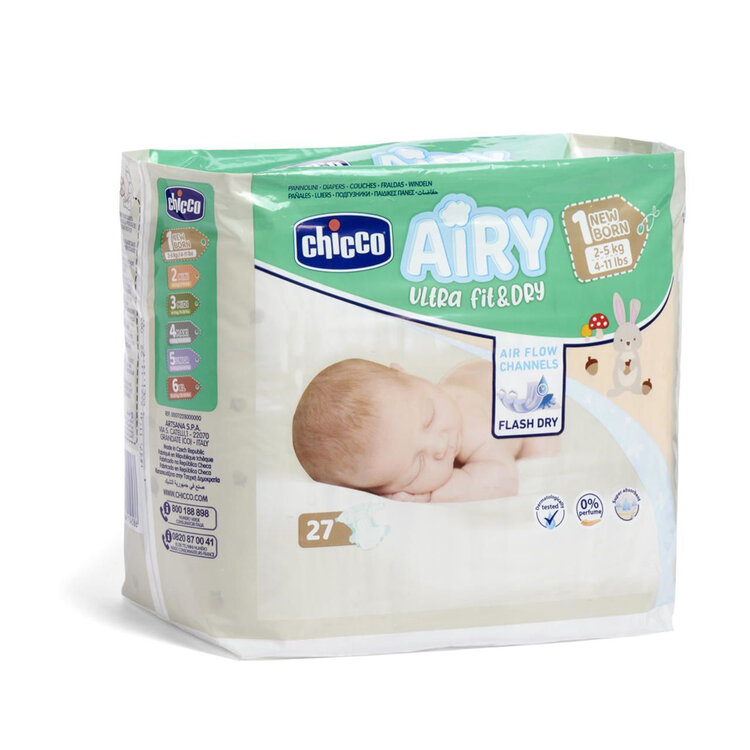 CHICCO Airy Pleny jednorázové 1 Newborn (2-5 kg) 27 ks Chicco