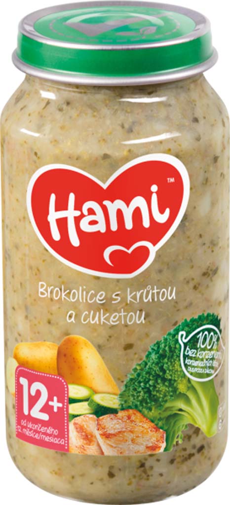 6x HAMI Brokolice a krůtí prsa (250 g) - maso-zeleninový příkrm Hami
