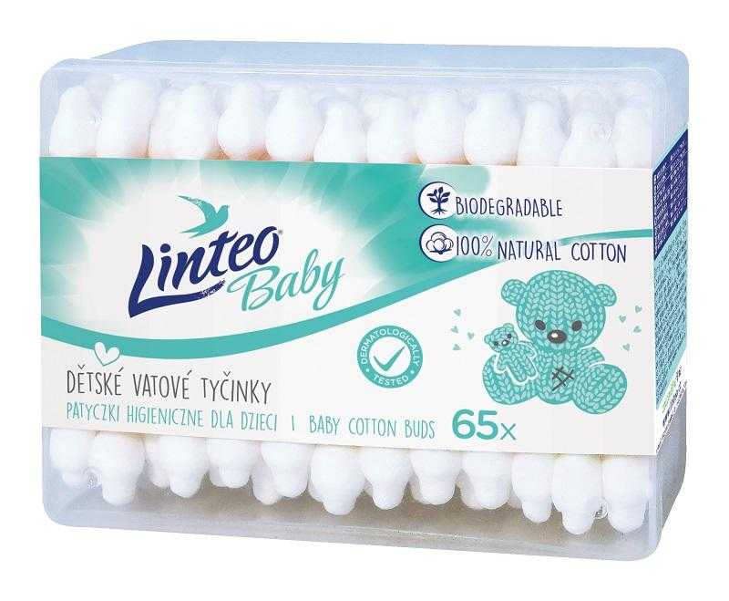 6x LINTEO BABY Papírové vatové tyčinky box (65 ks) LITTLE FREDDIE