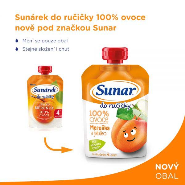 6x SUNAR Do ručičky Meruňka 100 g Sunar