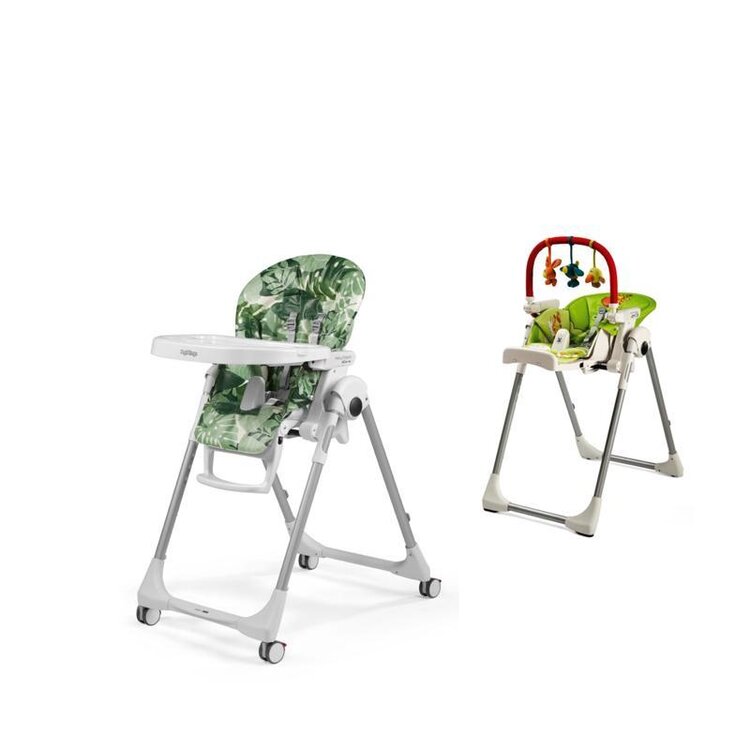 PEG PEREGO Jídelní židlička Prima Pappa Follow Me Foliage 2022+hrazdička Peg Perego