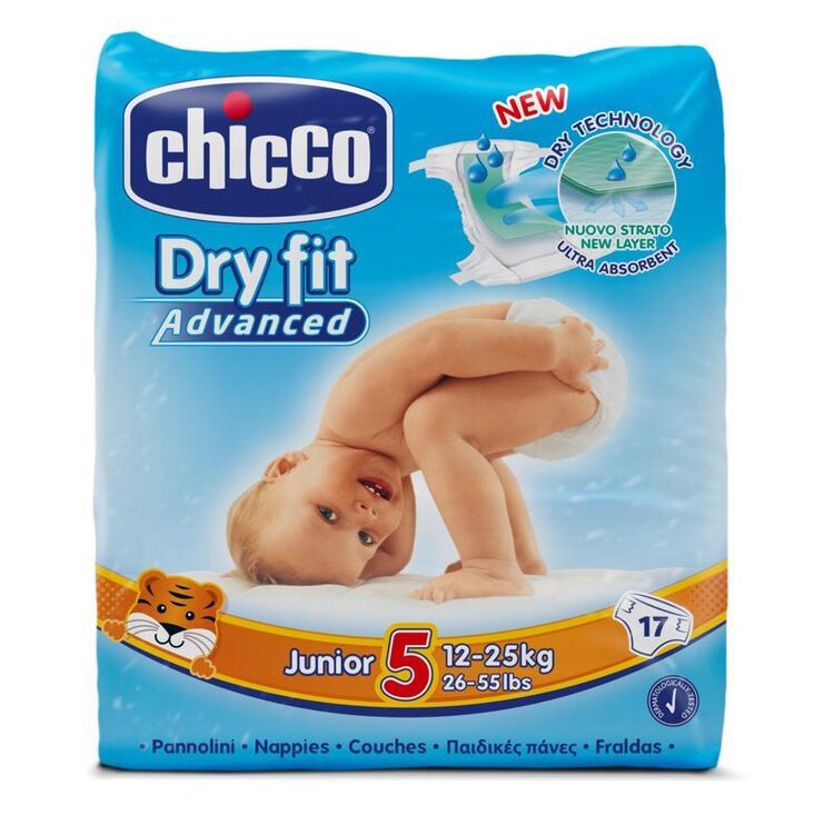 CHICCO Dry Fit Pleny jednorázové 5 Junior (12-25 kg) 17 ks Chicco