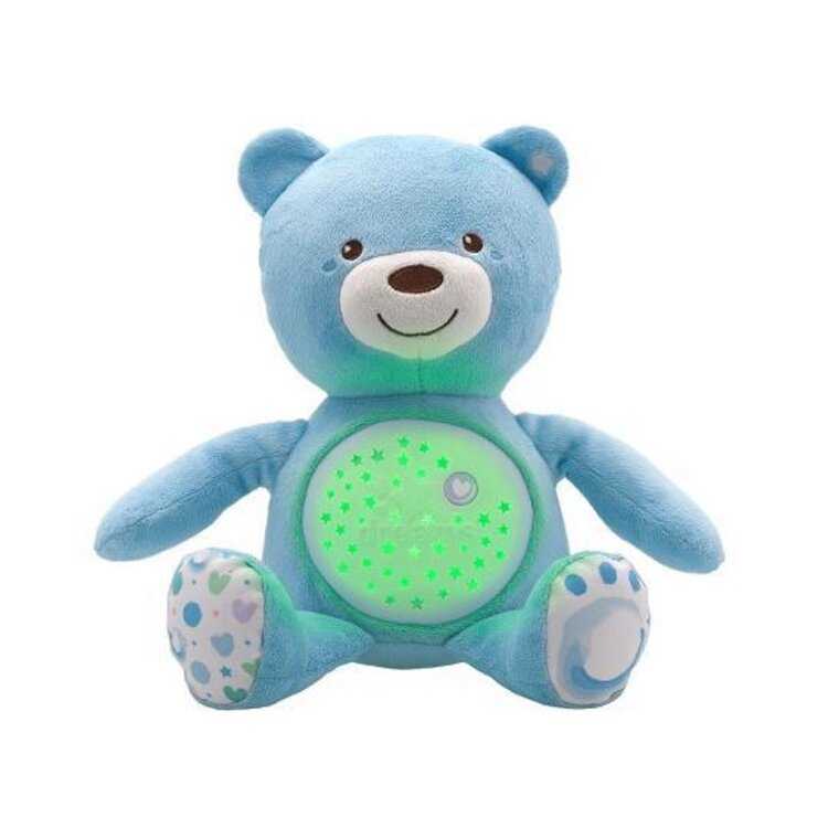 CHICCO Medvídek usínáček s projektorem a hudbou Baby Bear First Dreams modrá 0m+ Chicco