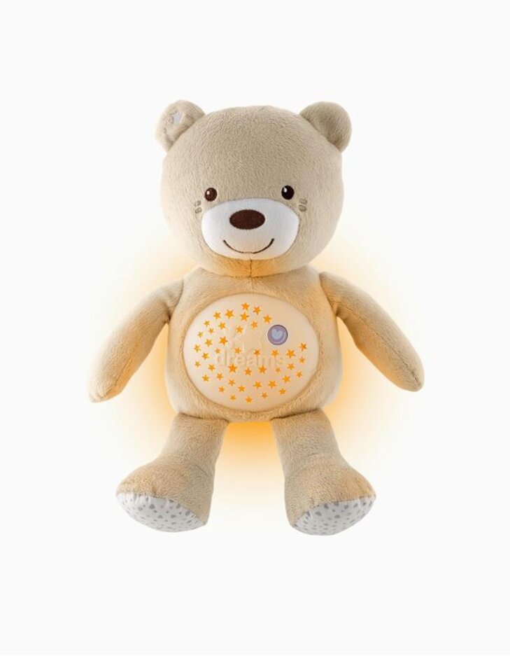 CHICCO Medvídek usínáček s projektorem a hudbou Baby Bear First Dreams neutral béžová 0m+ Chicco