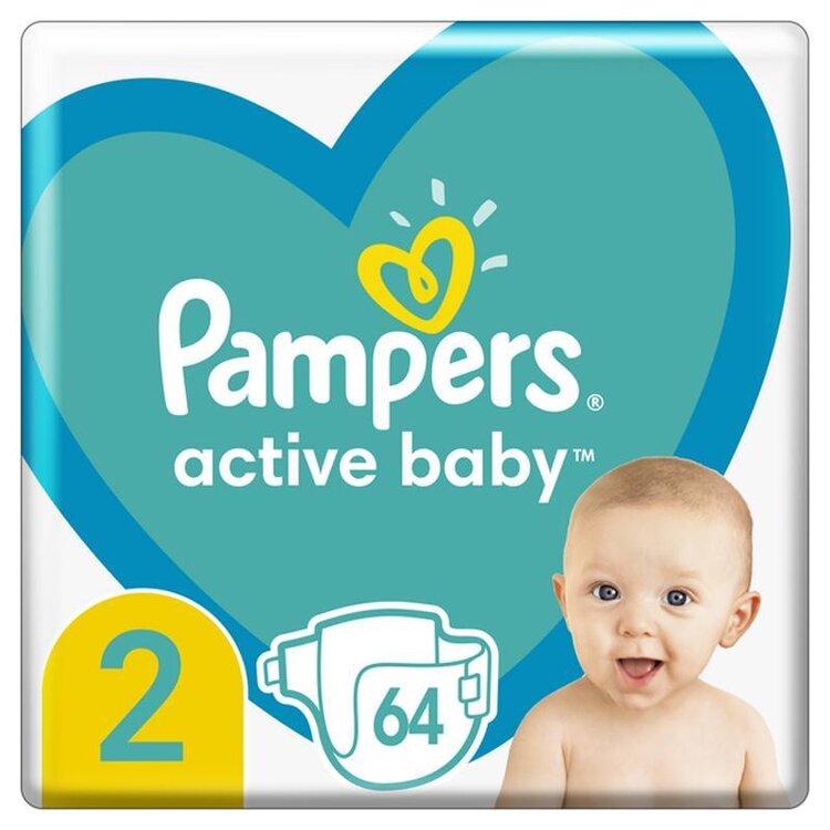 PAMPERS Active Baby Pleny jednorázové 2 (4-8 kg) 64 ks Pampers