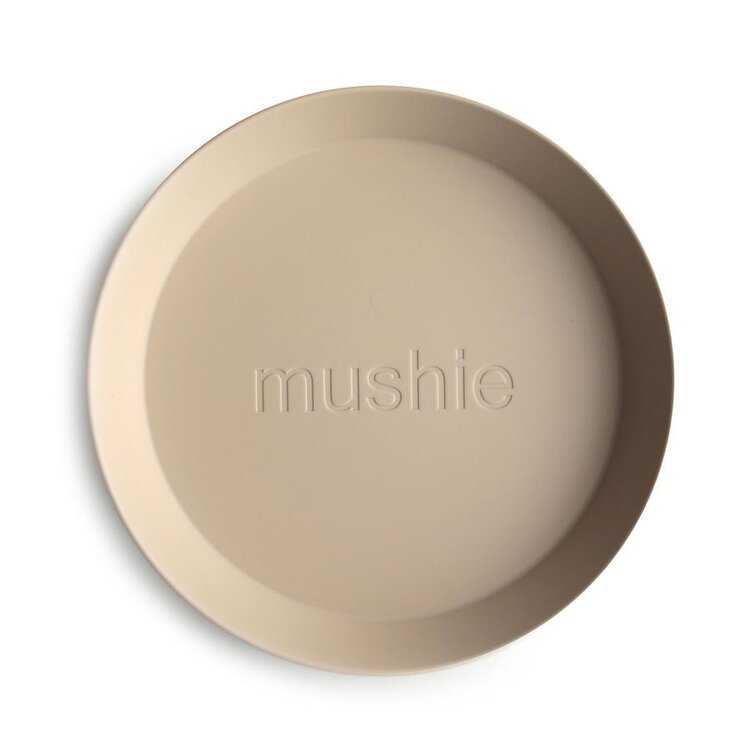 MUSHIE Kulatý talíř 2-balení Vanilla Mushie