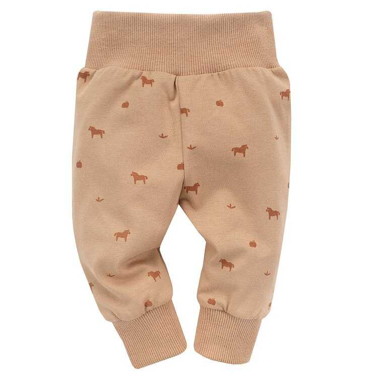 PINOKIO Tepláky Wooden Pony z organické bavlny brown vel. 80 Pinokio