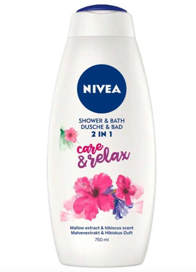 NIVEA Gel sprchový a pěna do koupele Care&Relax 750 ml Nivea