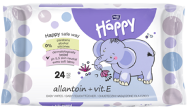 BELLA HAPPY BABY Vlhčené ubrousky s vitamínem E 24 ks Bella Baby Happy