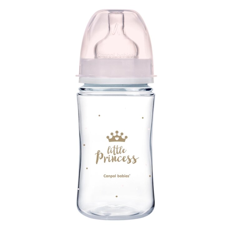 CANPOL BABIES Láhev se širokým hrdlem Royal Baby 240 ml růžová Canpol Babies