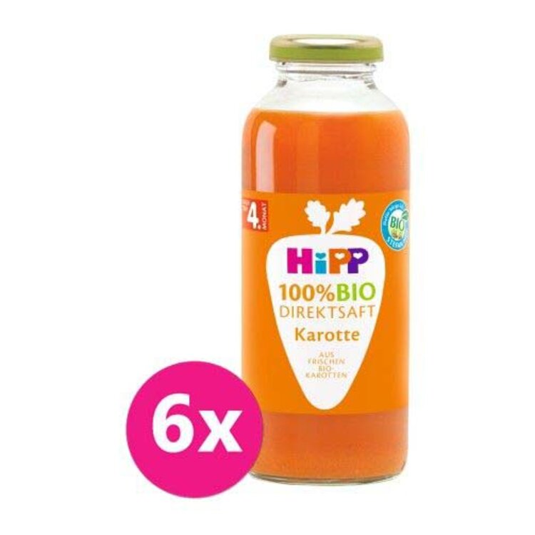 6x HiPP 100 % Bio Juice Karotková šťáva HiPP