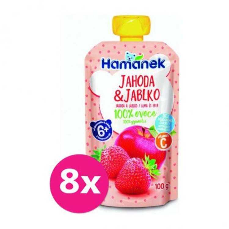 8x HAMÁNEK Jahoda & jablko 100 g Hamánek