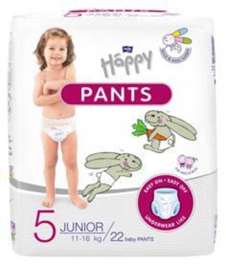 BELLA HAPPY Pants Kalhotky plenkové jednorázové 5 Junior (11-18 kg) 22 ks Bella Baby Happy