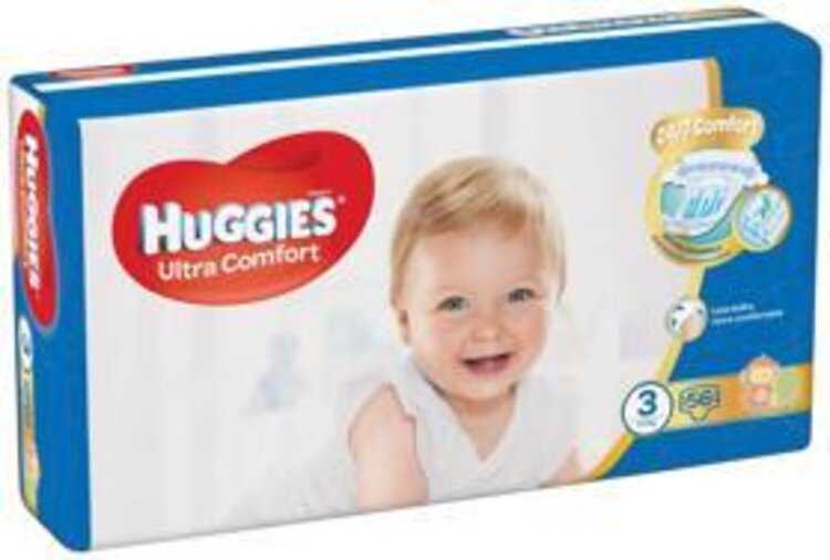 HUGGIES Ultra Comfort Pleny jednorázové 3 (5-8 kg) 56 ks Huggies