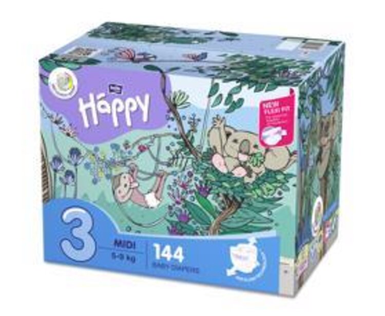 BELLA HAPPY Pleny jednorázové 3 Midi (5-9 kg) 144 ks - Big TOY BOX Bella Baby Happy