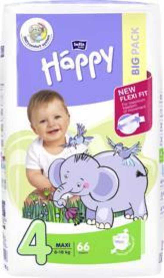 BELLA HAPPY Pleny jednorázové 4 Maxi (8-18 kg) 66 ks - BIG PACK Bella Baby Happy