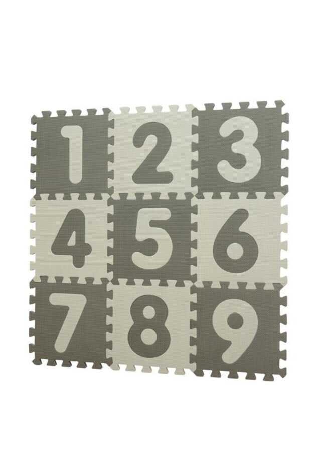 BABYDAN Hrací podložka puzzle Grey s čísly 90 x 90 cm BabyDan