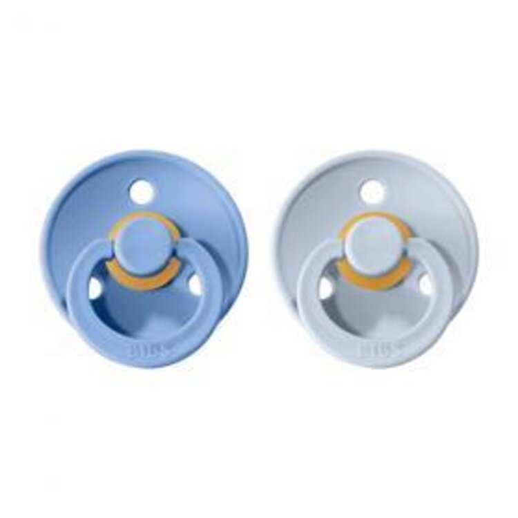 BIBS Colour dudlíky z přírodního kaučuku 2 ks vel. 2 Sky Blue / Baby Blue Bibs