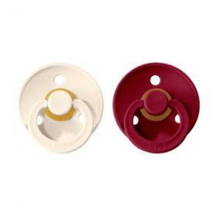 BIBS Colour dudlíky z přírodního kaučuku 2 ks vel. 1 Ivory / Ruby Bibs