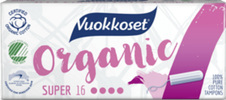 VUOKKOSET organické tampony super 16 ks Vuokkoset