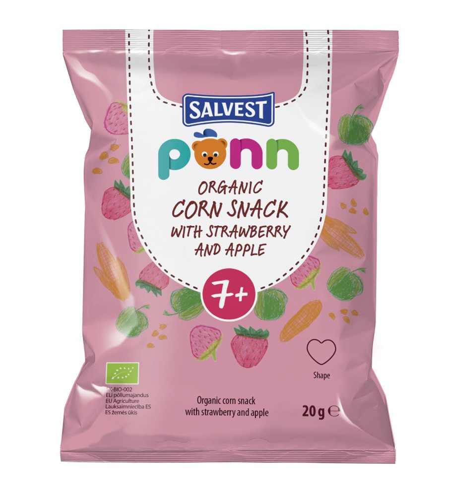 3x SALVEST Põnn BIO Křupky jahodové 20 g Salvest