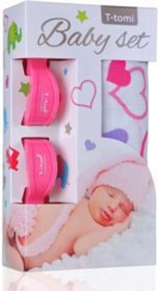 T-TOMI Baby set - osuška bambusová + kolíčky na kočárek